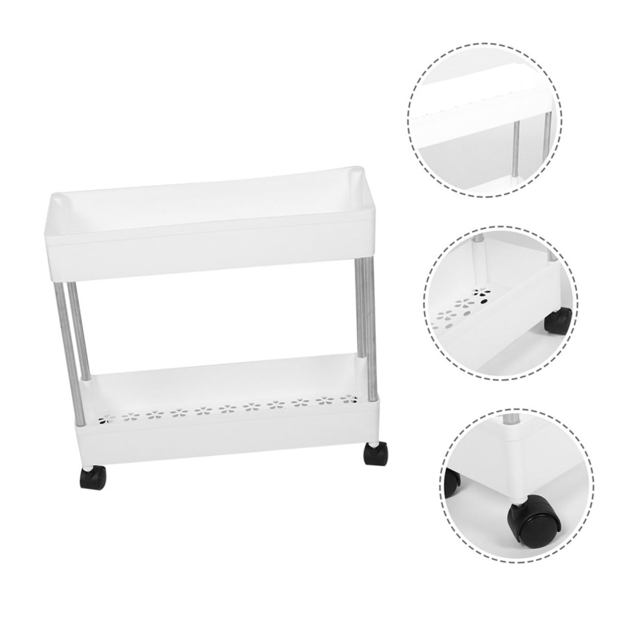 Chariot de Rangement à roulettes Mobile et Pratique avec Plusieurs Niveaux Étagères pour Organisation Facile Maison