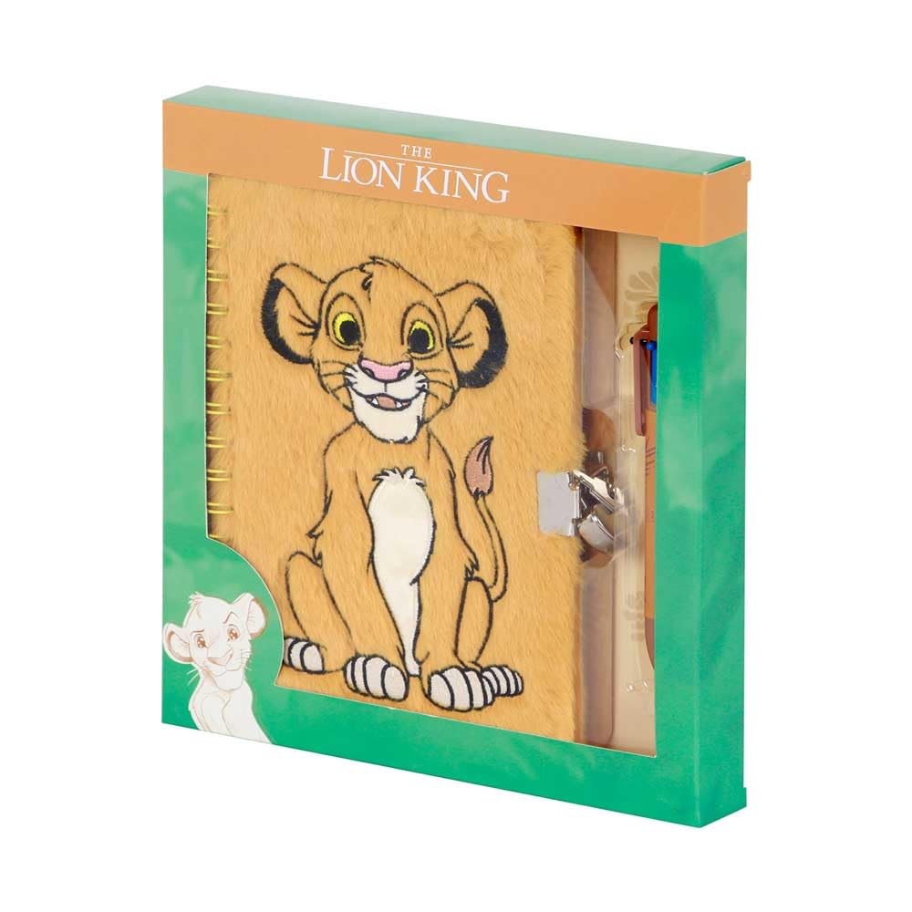 Disney Lion King Sit-Pack of Plush Diary + 6-Coloured Pen, Yellow