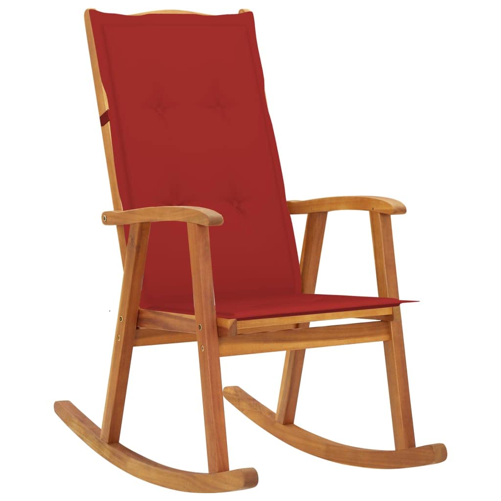 Fauteuil à bascule en acacia massif, l'élégance d'une chaise de relaxation vintage