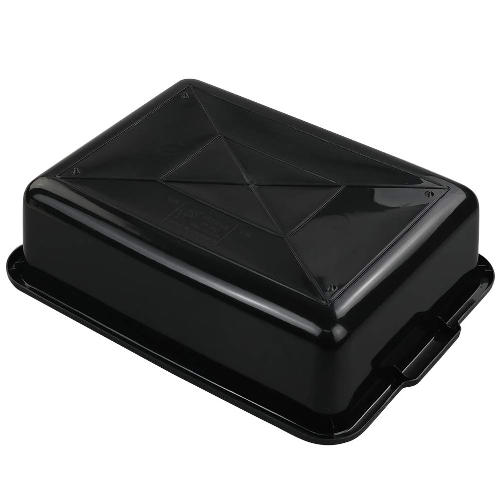8 Liters Plastic Commercial Bus Tub Set of 4, Black Rectangle Plastic Dish Pans