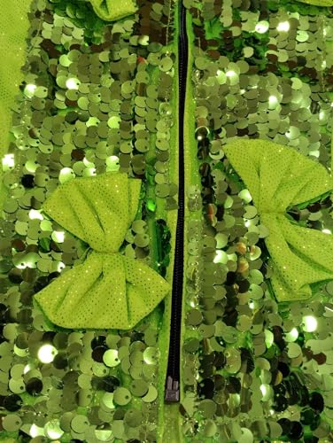 Image of BookMyCostume Light Green Annual Day Dance Dress for Boys | Full Sleeves Sequin Collared Shirt with Matching Pants | Western Dance Costume for Kids | Stylish Fancy Dress | 10-12 Years