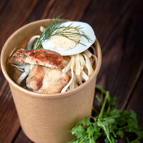 Image of PakTalk Paper Soup Bowls with Lids, Disposable Ice Cream Cups Kraft Paper Soup Bowls 26oz To Go Soup Containers with Lids for Hot Soups, Food Storage, Ice Creams(10 Sets, 26 oz) (Pack of 3)