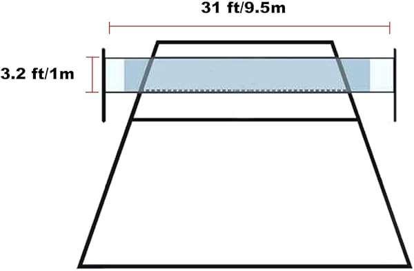Pallavolo Netto 9,5 M X 1 M Rete da Beach Volley Rete sportiva all'aperto - Senza Telaio - 2
