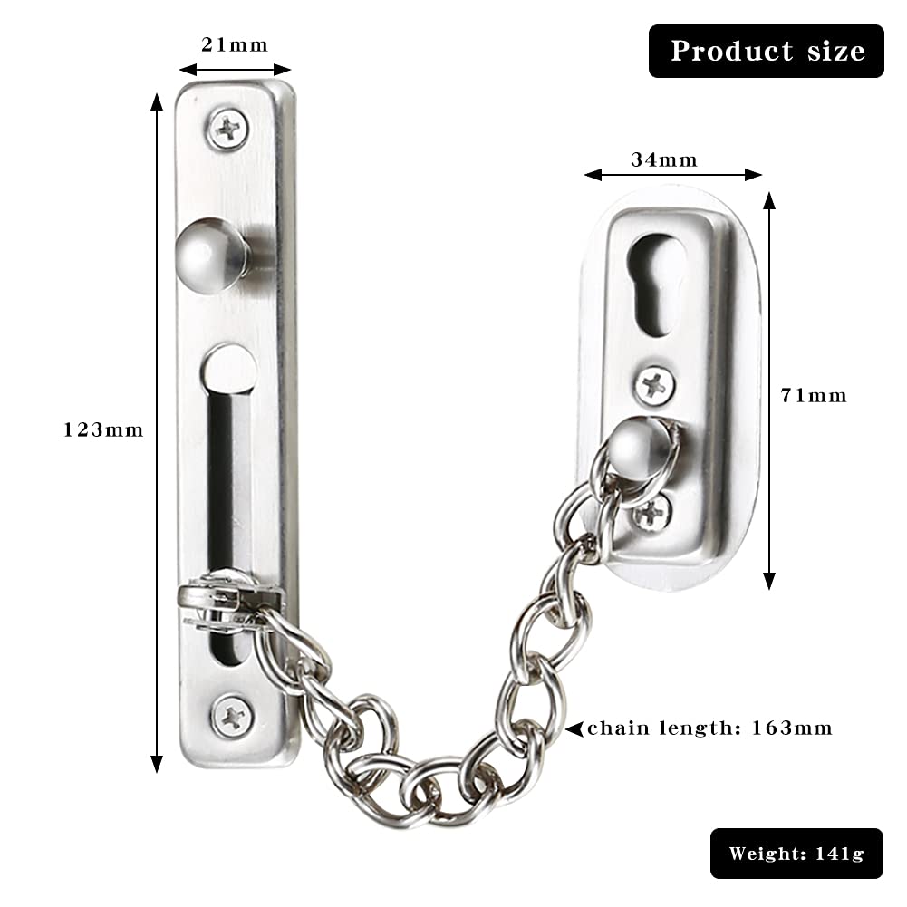 Catena per porta di sicurezza,Catena della porta in acciaio inossidabile 304,Catena porta sicura e affidabile,Fornisce Sicurezza Sulle Porte Residenziali e Degli Appartamenti