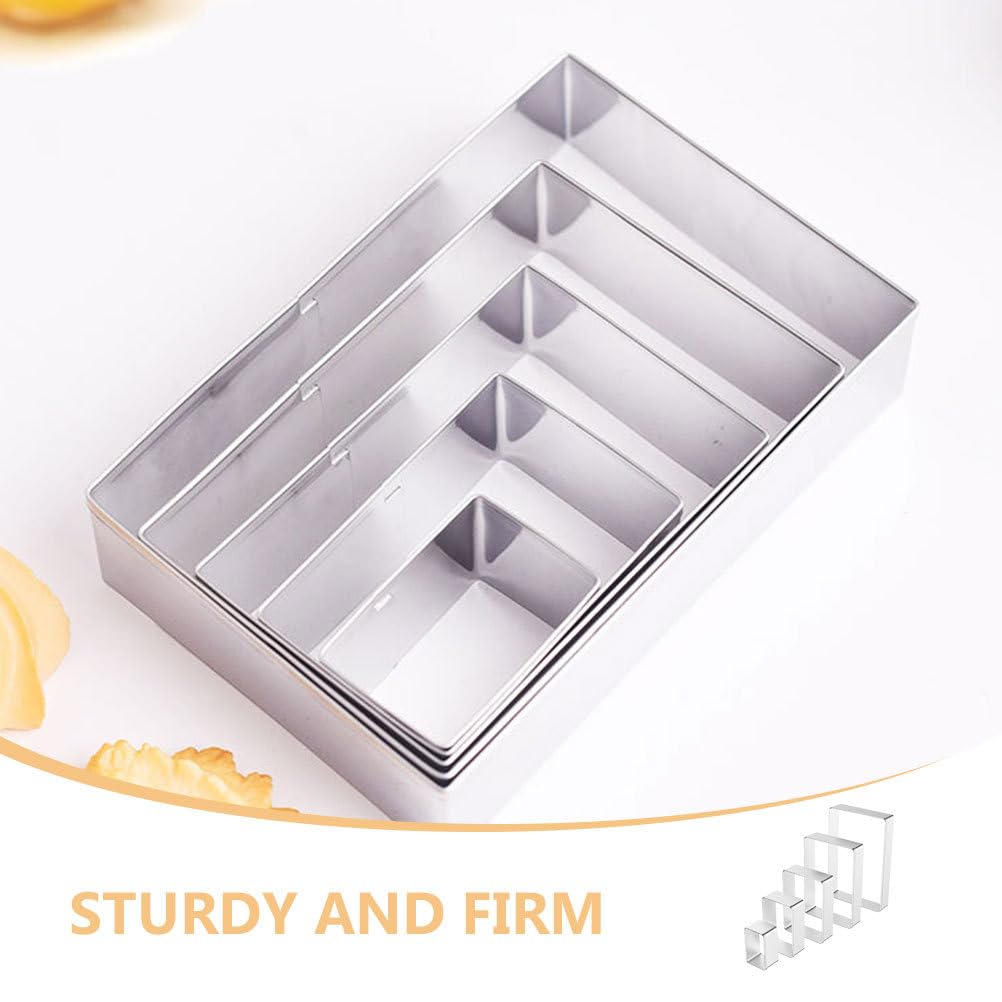 Stampi rettangolari per biscotti – Kit di formine per biscotti in acciaio inox | Tagliabiscotti rettangolari in acciaio inox per fare biscotti, pasticcini, torte morbide