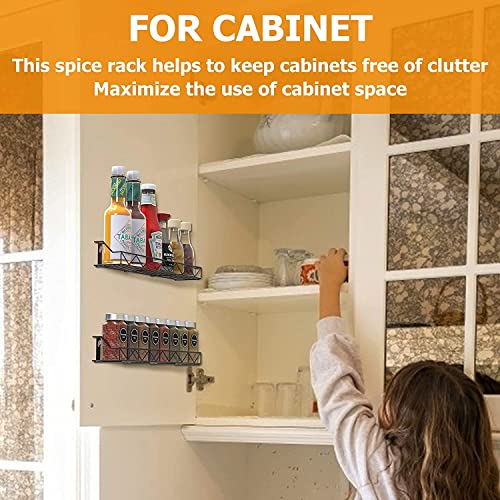 Image of MNH ART4 Tier Bathroom Floating Shelves Organizer Wall Mount Spice Rack for Kitchen Storage for Cabinet & Drawer Spice Rack Set for Kitchen (Vintage)