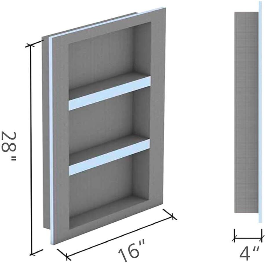Durable Waterproof Shower Niche with Adjustable Shelves