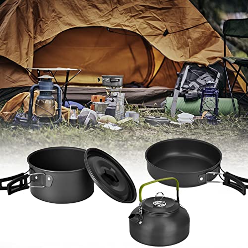 Queta Camping Cooking Set Outdoor Camping Pans Pots and Stove Cooking Gear for Outdoor Hiking BBQ Picnic Campfire Backpacking Travel (Style A)