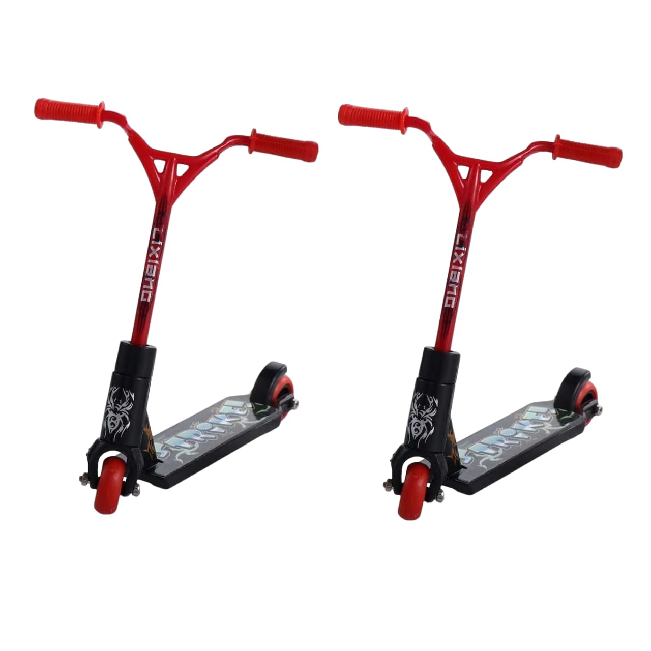 vvchwei 2Pcs Mini Finger Scooter Two Wheel Scooter Finger Training Mini Finger Skateboards Finger Tech Deck Skatepark,Novelty and Amusements (red Random)