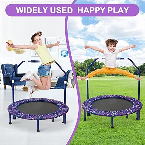 Mini Trampoline for Kids with Handle and Padded Cover , 36in Trampoline Foldable Fitness with Exercise Rebounder Jumper Safe Indoor or Outdoor Durable Toddler Trampoline Jump Sports 7 51N8VHA67kL. AC