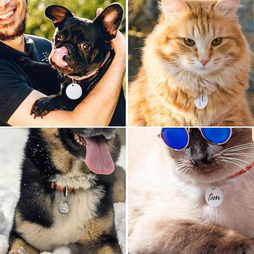 Dtoterul Edelstahl Anhänger Blanko 20 Stück Hundemarke Rohling Rund Gravur Edelstahl Rohlinge Dog Tags Schlüsselanhänger Beschriftbar Leere Anhänger Tags Diy Making Kit