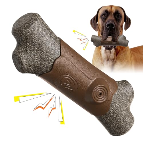 BlissfulBirch Tough Dog Chew Toys for Aggressive Chewers, 8.27in Hardly Squeaky Durable Branch Dog...