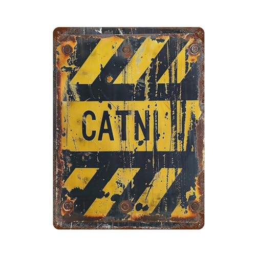 Plaque en métal vintage Danger Sarcasm Level avec trous pré-percés déco 40x30