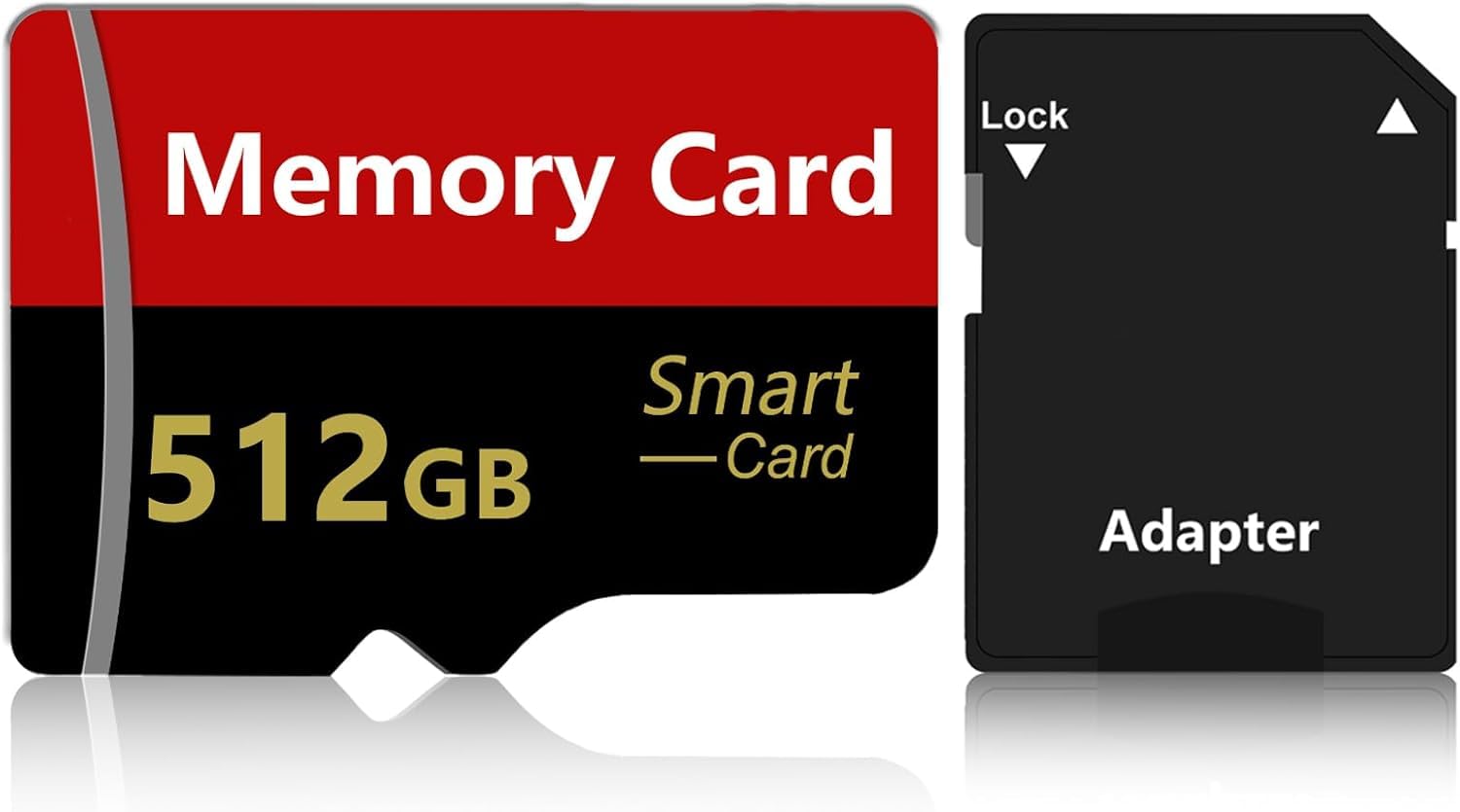 Scheda di Memoria 512GB, Velocità fino Memory Card con Adattatore SD per Telefono, Videocamera, 4K Fotocamera Pro, Tablet