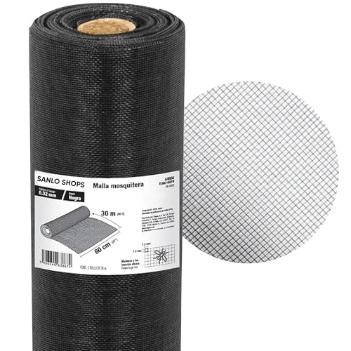La Mejor Lista de Rollos de tela disponible en línea para comprar. 45 Sanlo Shops Rollo de Malla Mosquitera de Alta Densidad - 30 m x 1.7 m Negro - Resistente a Rayos UV y Productos Químicos, Ideal para Terrazas, Ventanas, Canceles, Puertas....