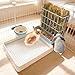 BESNEW 3 in 1 Rabbit Hay Feeder with Litter Box,Upgraded Metal Hay Rack & Litter Tray & Water Bowl,Quick Cleaning,Easy to Install,Bunny Supplies for Rabbit Guinea Pig Chinchilla Small Animals