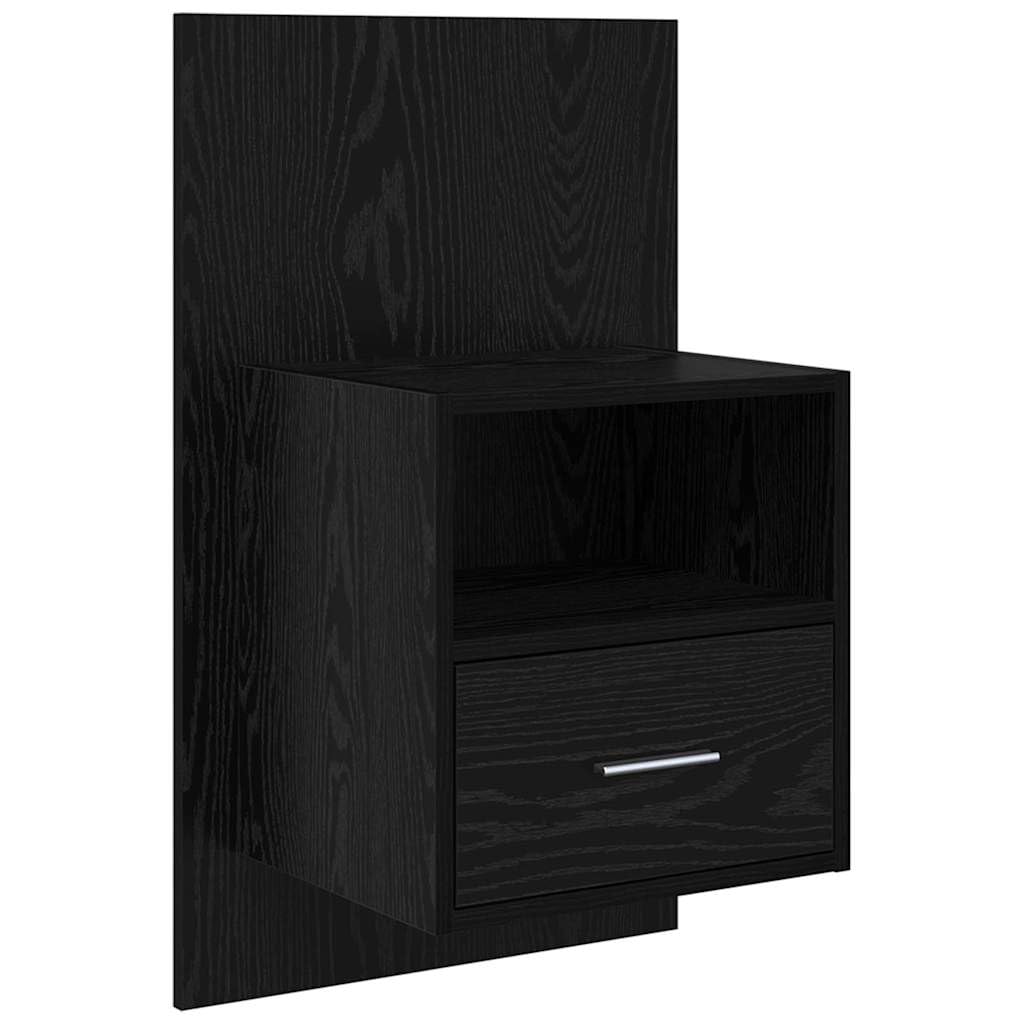 Set di 2 comodini sospesi, effetto rovere, 50 x 32,5 x 80 cm