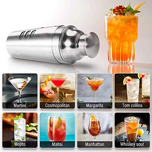 Set coctelera y accesorios de bar 750ml acero inoxidable miniatura 6