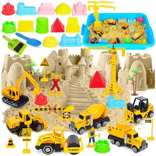 Spielsand Set für Kinder ab 3 Jahren – Magic Sand Sandspielzeug mit Kran,...