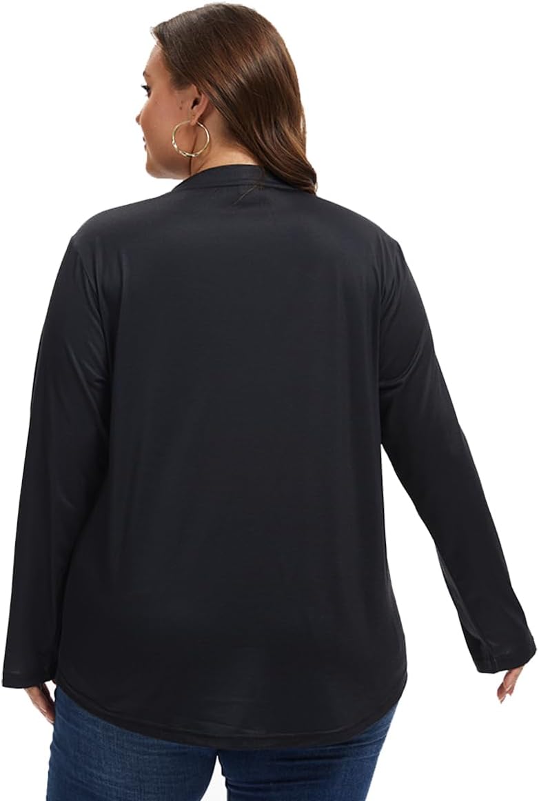 Womens Plus Size Tops Tunic Long Sleeve Shirts Casual Loose Soft Blouse 1XL-5XL - Image 5