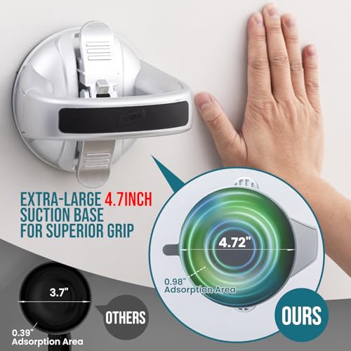 Image of TAILI Shower Grab Bars,Suction Handles,Upgraded,Travel,RV,2 Pack,Black | Safety for Bathtubs,Toilet,Elderly&Seniors,Bathroom Grip Bar Handrails,No Drilling Removable Waterproof,Portable,Travel,RV