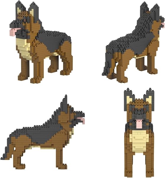 Kit De Construction en Mini-Blocs. Figurine D’Animal De Compagnie À Assembler. pour Collectionneurs Adultes Et Enfants. Chien Berger Allemand/German Shepherd - 3