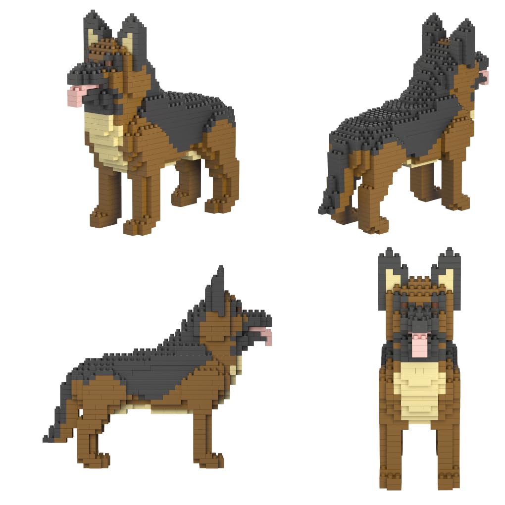 Kit De Construction en Mini-Blocs. Figurine D’Animal De Compagnie À Assembler. pour Collectionneurs Adultes Et Enfants. Chien Berger Allemand/German Shepherd - 3