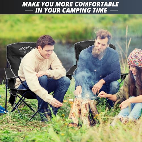 SAILARY Oversized Portable Outdoor Chairs, Weight Capacity 325 lbs with Cup Holder, Storage Pocket, Carry Bag Black の商品画像 1