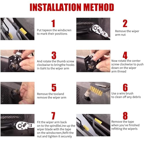 Image of AASONS Battery Terminal and Wiper Arm Puller Tools, Windshield Viper Removal, Heavy-Duty Arm Bearing Remover Pulling Repair Tool