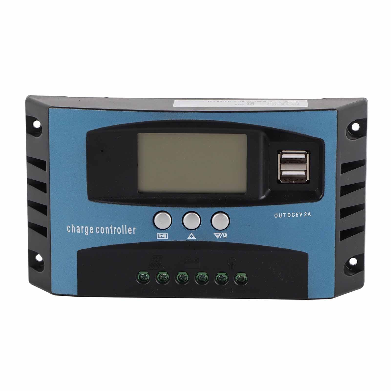 Regolatore di carica solare 40A Scarica 10A 12V 24V Identificazione automatica intelligente Regolatore pannello solare MPPT con doppia porta di uscita USB 5V 2.5A Display LCD (60A)