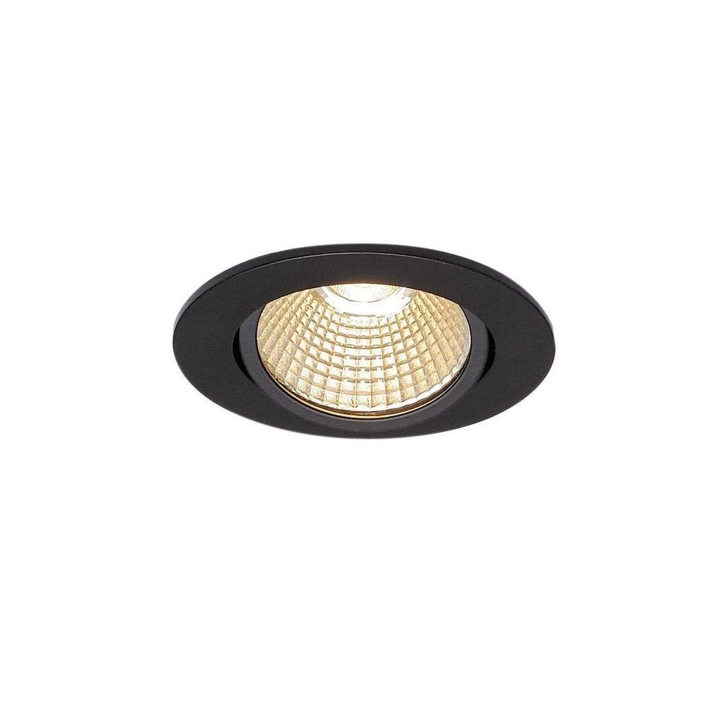 SLV luminaria empotrable de techo NEW TRIA redonda/Foco led, luz de inundación, proyector de techo, iluminación de interior / 1800-3000K 7,2 W 430lm negro regulable 38 grados