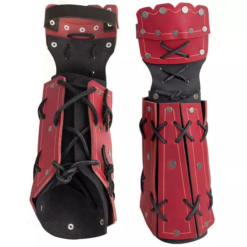 Medievale Samurai Armatura di Cuoio Bracciale Tiro con L'Arco Braccio Guardia Cavaliere Guanto Wristband