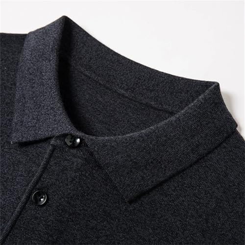 Dcvmvmn Men's Casual Long-Sleeved Wool Blend Pullover Jumper with Lapel Solid Color Bottoming Sweater3