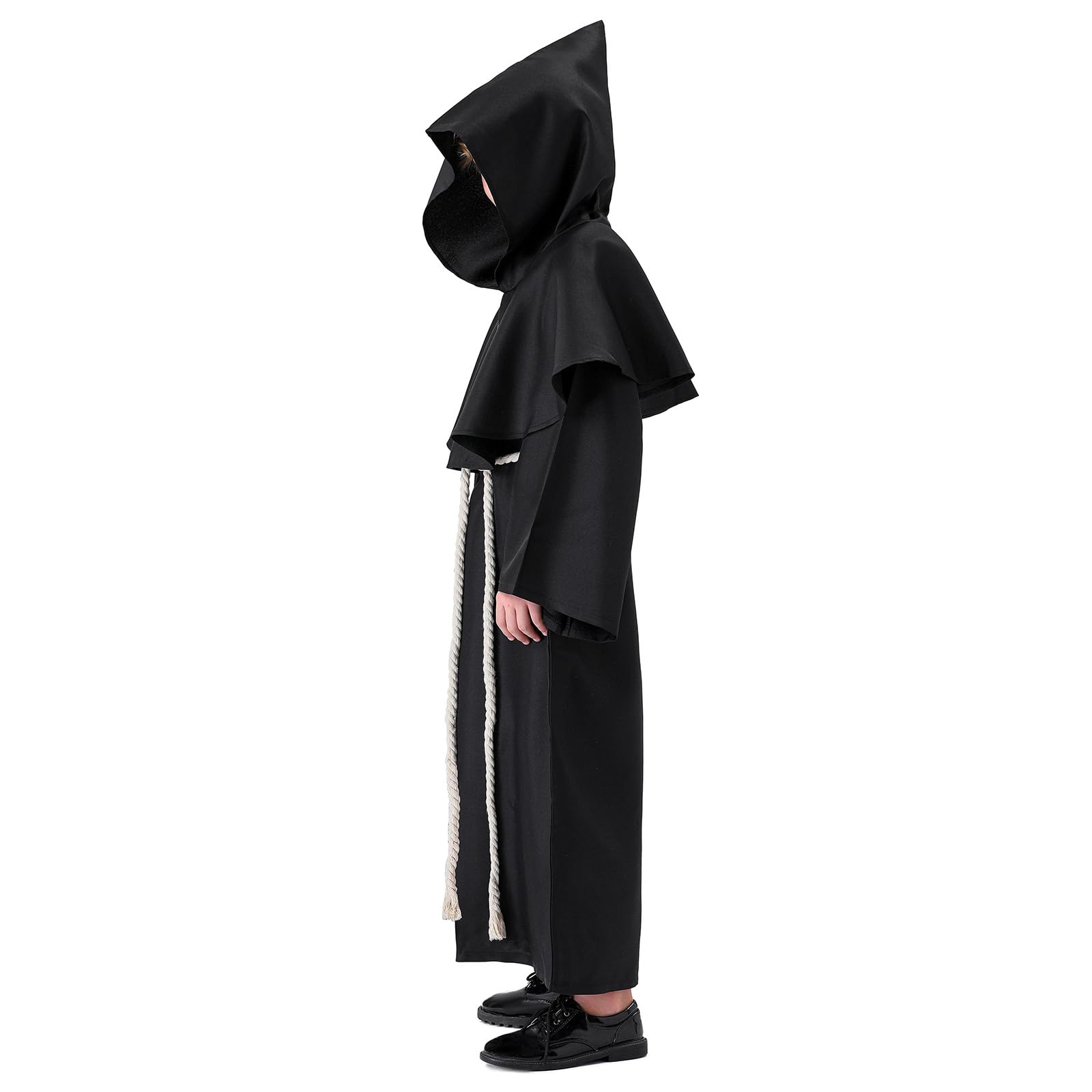 Banchif Costume Bambino Medievale Halloween Bambino Costume Monaco Sacerdote Accappatoio Costume di Carnevale da Bambino Con Cappuccio e Monaco Medievale