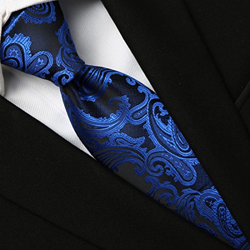 Image of KissTies Mens Paisley Tie And Pocket Square Necktie Sets