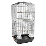 🔹Conception de cage à oiseaux : Cette cage à oiseaux est livrée avec des poteaux en bois pour que les oiseaux se perchent et des bols de nourriture. Facile à nettoyer, le plateau situé au fond de la cage à oiseaux est amovible pour le nettoyage.
