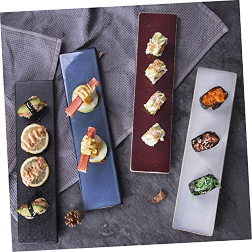 Bandeja Sushi japonesa rectangular de cerámica miniatura 3