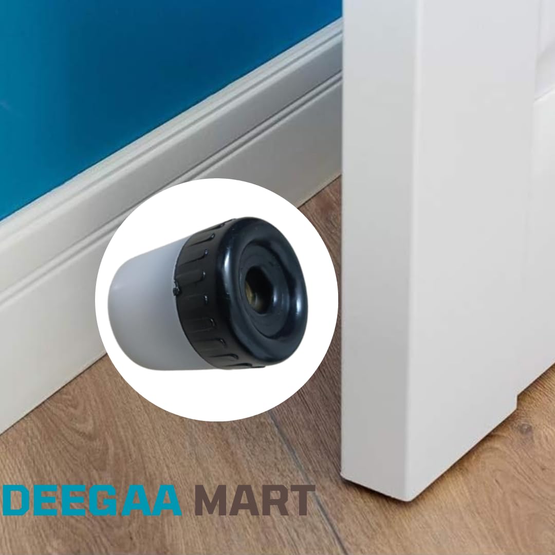 Black Rubber Door Stopper | Heavy-Duty Door Stop with Rubber Tip Bumper | Wall & Door Protector, Sound Dampening for Home, Office, Hotels (2, 2.5 INCH) — Amazon image 2