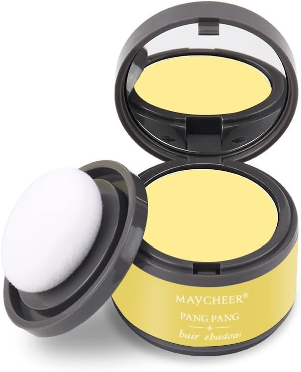 Maycheer Pang Pang Hair Shadow, Maycheer Hairline Shadow Powder, May cheer Hair Rich Shading Powder, Enhanced Hairline for Women Men, Waverlo Root Cover Up (Tender yellow, 1)
