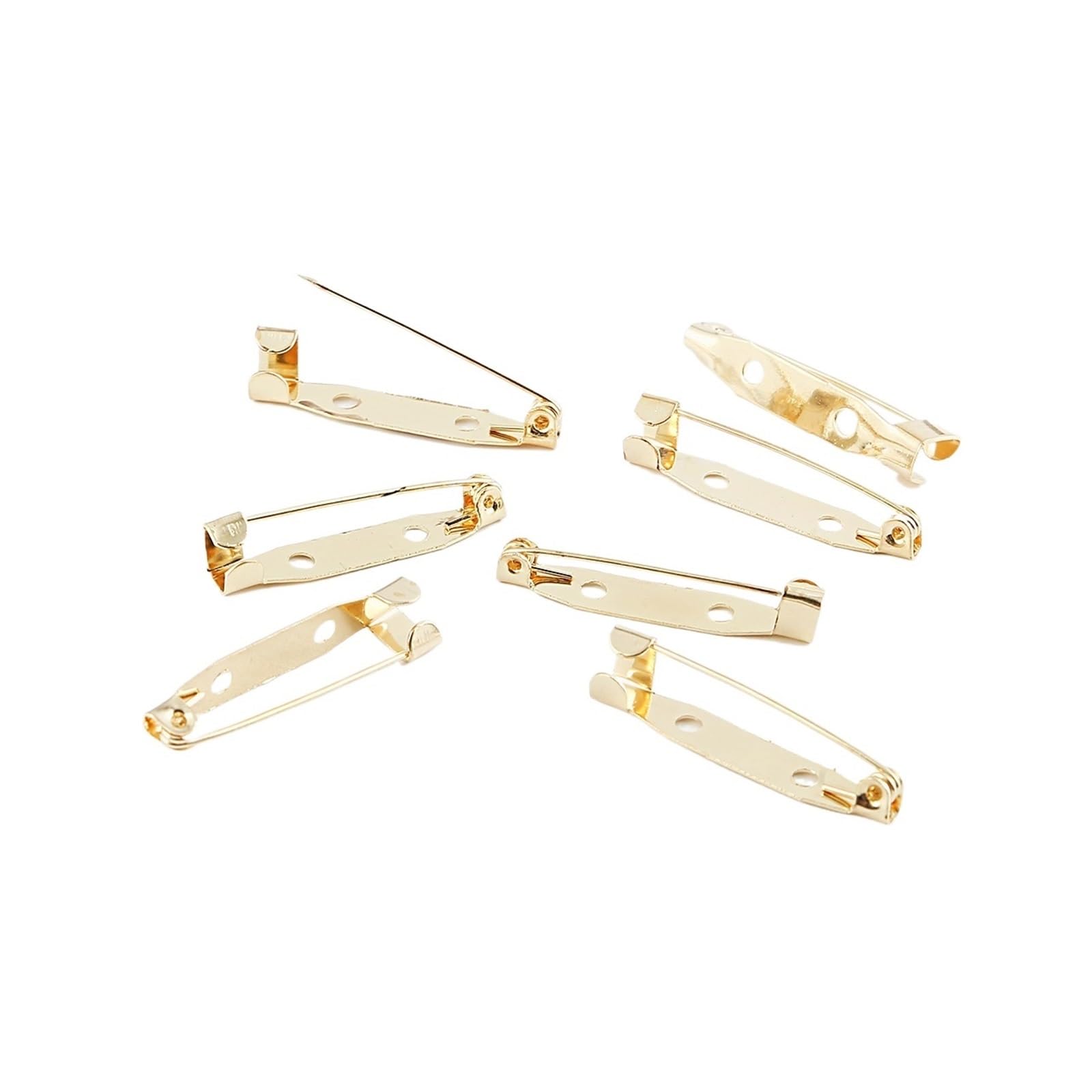 Xlandalyuefa Gold2 Pin Backs 10Pcs Brooch Clip Base Pins Blank For Diy Jewelry Making Supplies(,35 Mm)