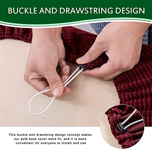 Housse de dossier de canapé extensible lot de 2 couleur sable pour fauteuil