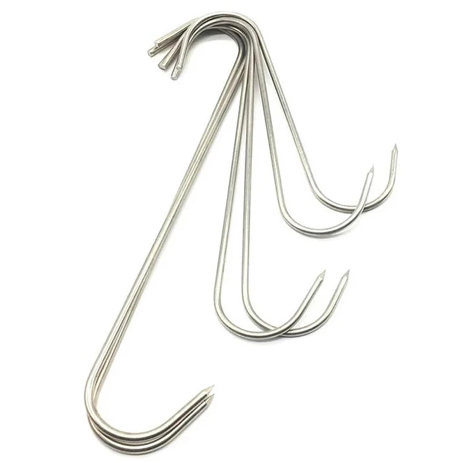 100 ganchos en forma de S acero inoxidable con punta afilada for colgar utensilios carne, ropa y carnicería, cocina repostería para Procesamiento de Carne(M15cm)