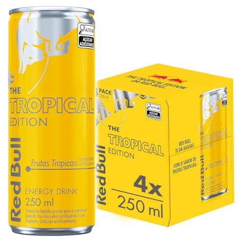 Pack de 4 Latas Red Bull Energético, Tropical, 250ml