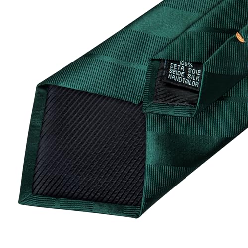 Image of DiBanGu Mens Solid Color Tie and Pocket Square Set Woven Silk Plain Necktie & Handkerchief for Men Wedding Party Formal