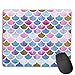 Tapis de souris motif écailles de sirène - Petit tapis de souris - Motif écailles de sirène - Avec base en caoutchouc - Pour la maison, le bureau, les voyages, l'ordinateur portable