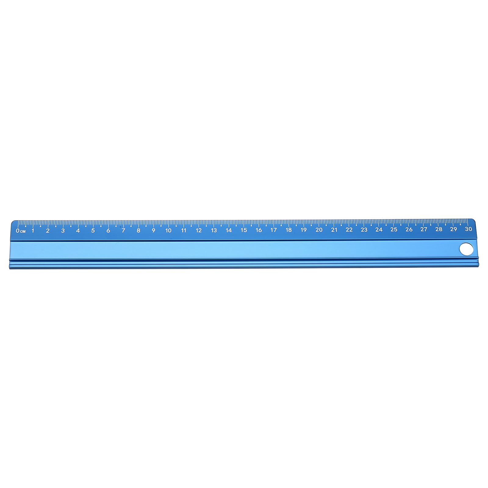 sourcing map Cutting Rulers 30cm Metric Aluminum Alloy Safety Straight Ruler Metal Thickening Measure Drafting Tool with Sponge Backing for Architects Artists Classroom Office, Blue