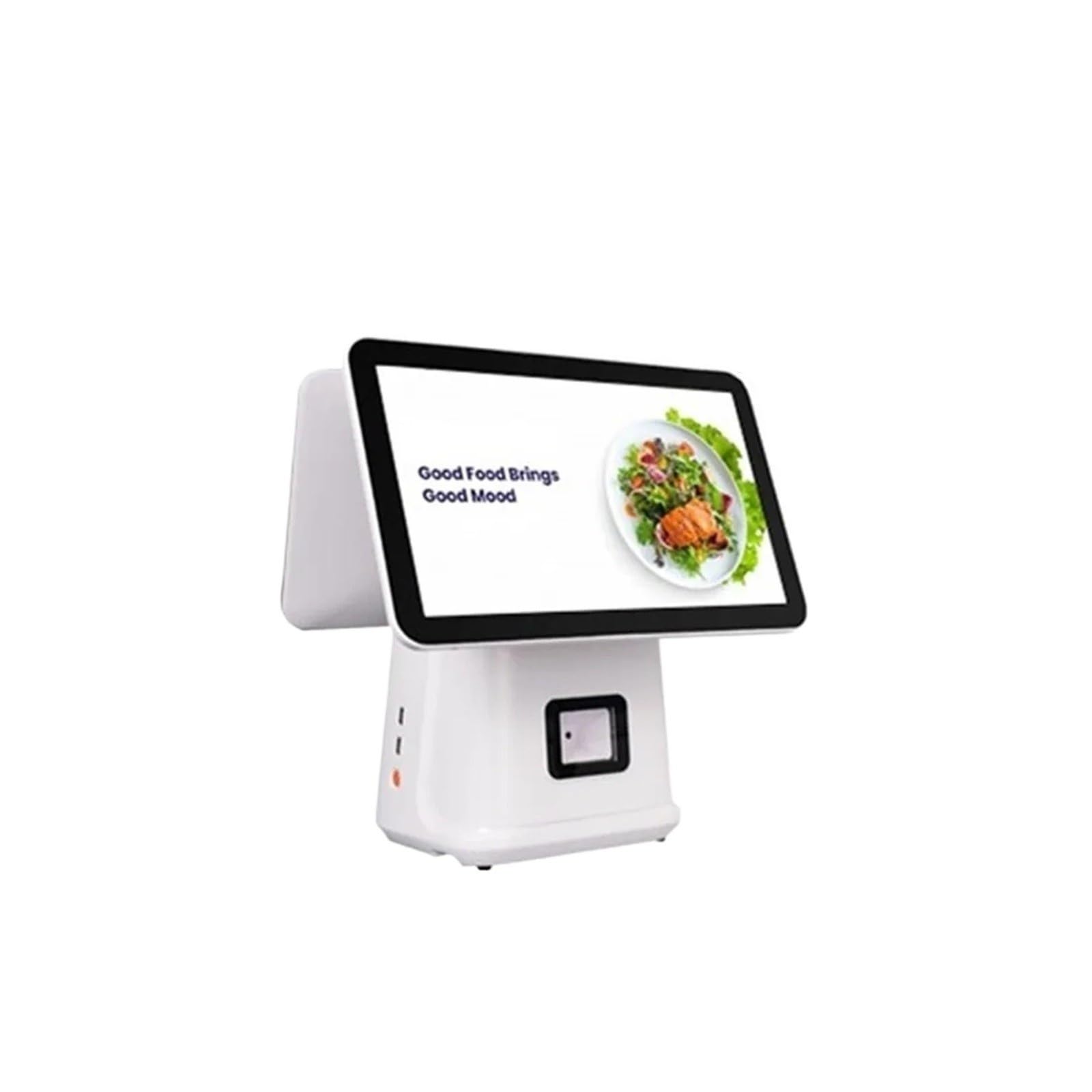 kasa fiskalna z ekranem dotykowym, Zintegrowany Ekran Dotykowy 15,6" Z Funkcjami Drukowania I Wyświetlania Okien,Dla handlu detalicznego, centrów handlowych, systemów POS w sklepach(Dual screen white