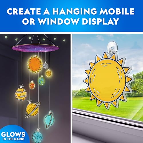National Geographic Ultimate Space Activity Kit – Diamond Painting Solar System Night Light, Glow-in-The-Dark Solar System Model & Stained Glass Window Art, Outer Space STEAM Arts & Crafts for Kids - Image 5
