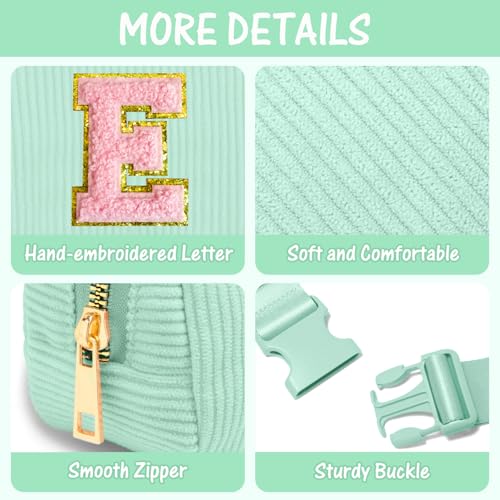 Image of Gitus 10 11 12 13 14 15 16 Year Old Girl Gifts Personalized Birthday Gifts for Women Daughter Sister Her Initial Belt Bag Fanny Pack Crossbody Bags for Teen Girl Gifts Trendy Stuff (Mint Green-E)