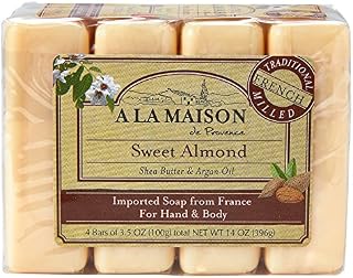 A La Maison Soap Bars, Sweet Almond, Value Pack 3.5 oz, 4 Count